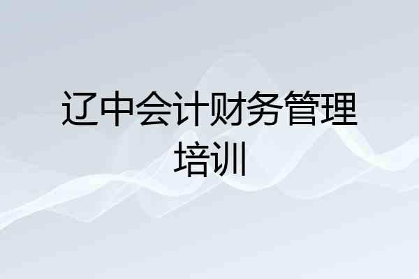 辽中会计财务管理培训