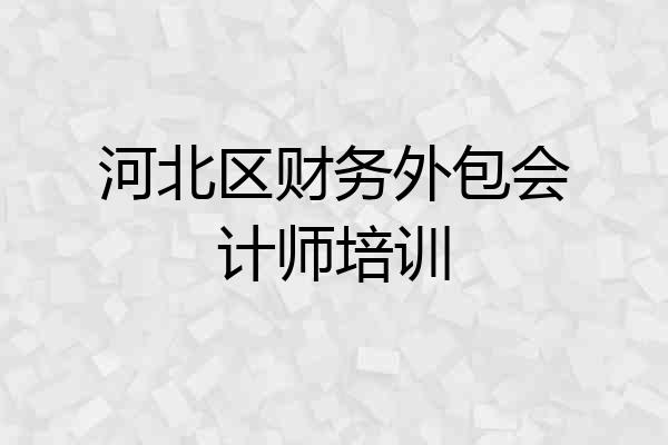 河北区财务外包会计师培训