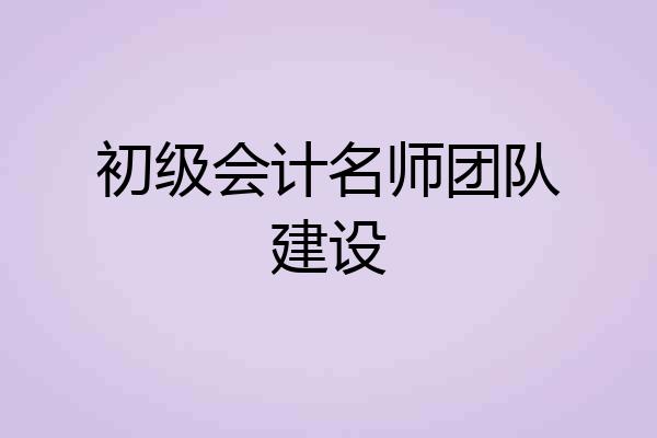 初级会计名师团队建设