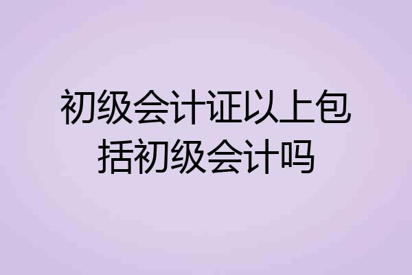 初级会计证以上包括初级会计吗