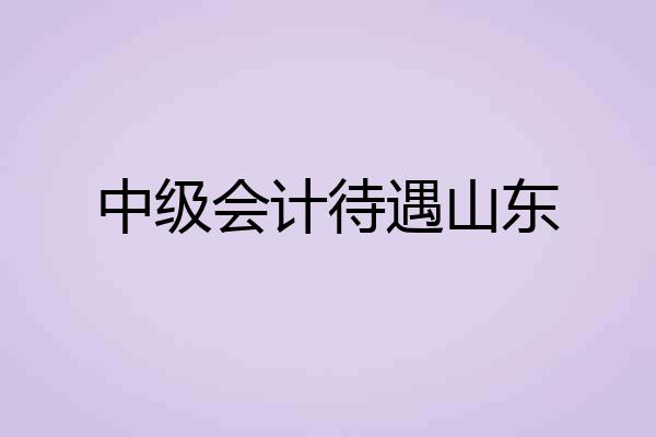中级会计待遇山东