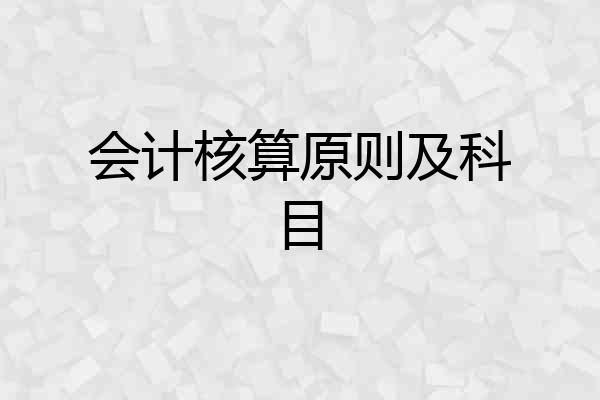会计核算原则及科目