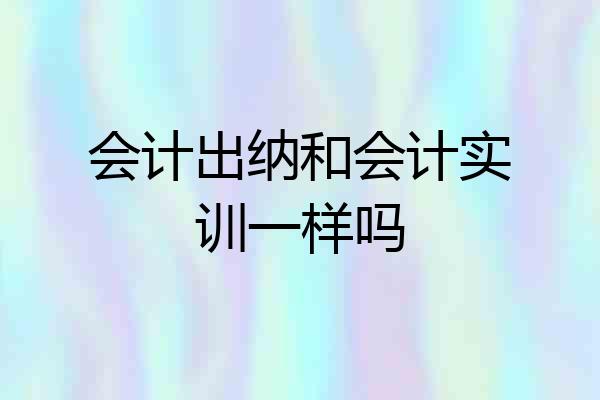 会计出纳和会计实训一样吗