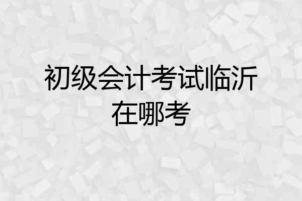 初级会计考试临沂在哪考