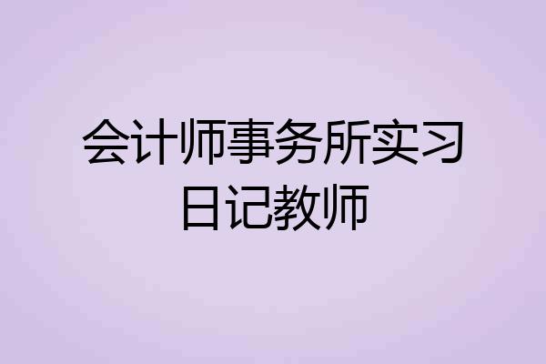 会计师事务所实习日记教师