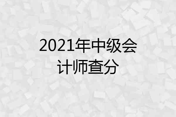 2021年中级会计师查分