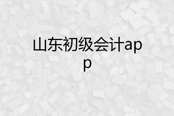 山东初级会计app