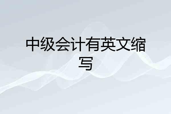 中级会计有英文缩写