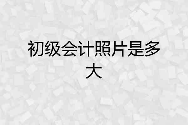 初级会计照片是多大
