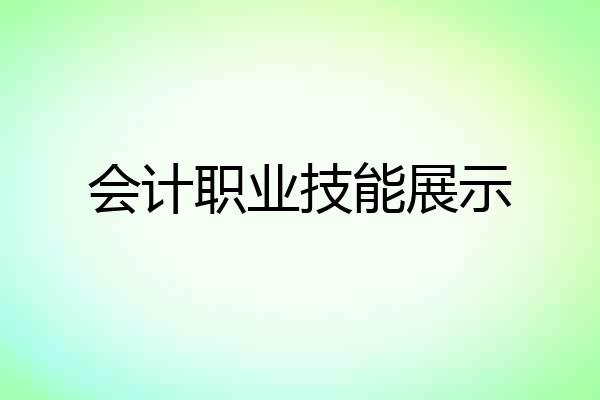 会计职业技能展示