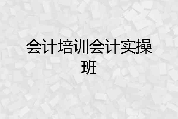 会计培训会计实操班