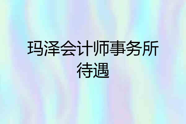 玛泽会计师事务所待遇