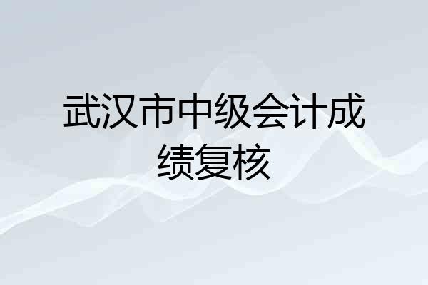 武汉市中级会计成绩复核