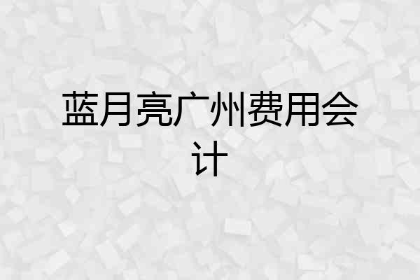 蓝月亮广州费用会计