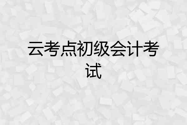 云考点初级会计考试