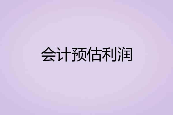 会计预估利润