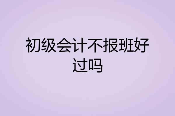 初级会计不报班好过吗