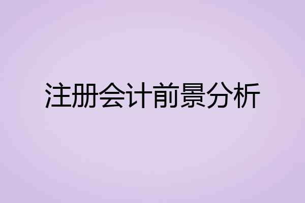 注册会计前景分析