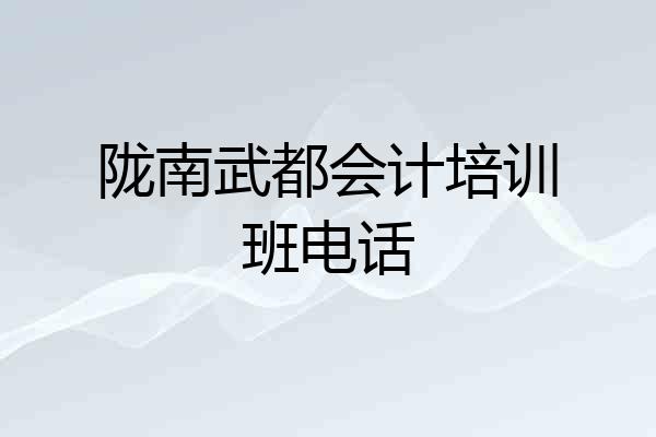陇南武都会计培训班电话