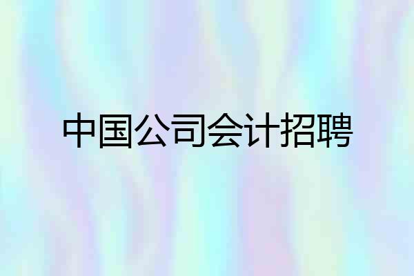 中国公司会计招聘