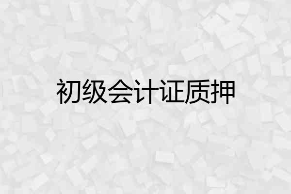 初级会计证质押