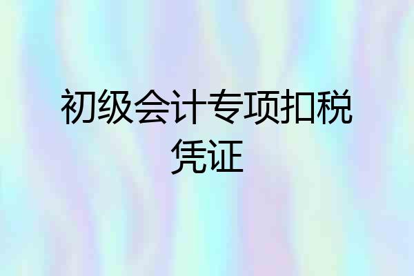 初级会计专项扣税凭证