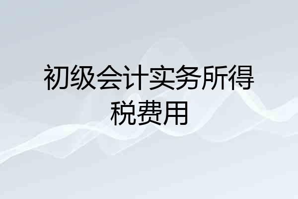 初级会计实务所得税费用