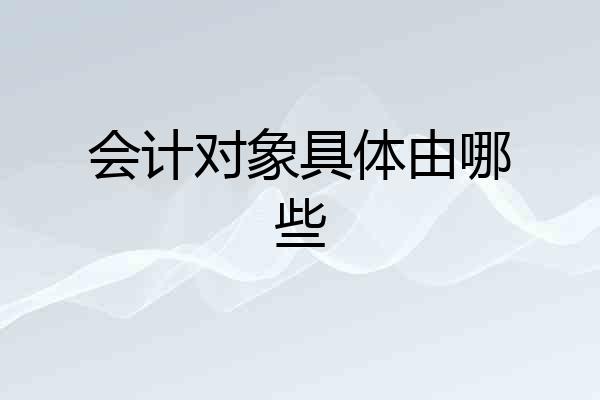会计对象具体由哪些