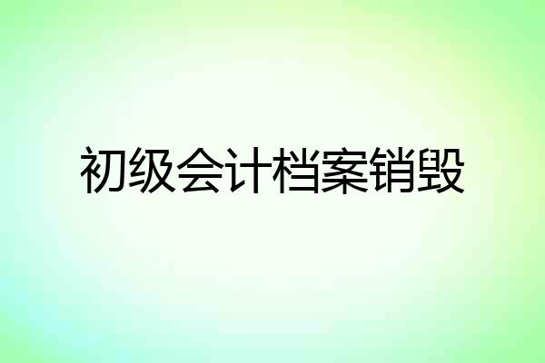 初级会计档案销毁