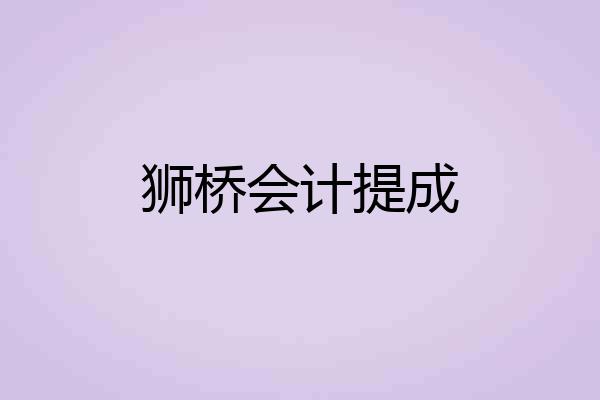 狮桥会计提成