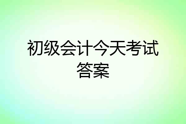 初级会计今天考试答案