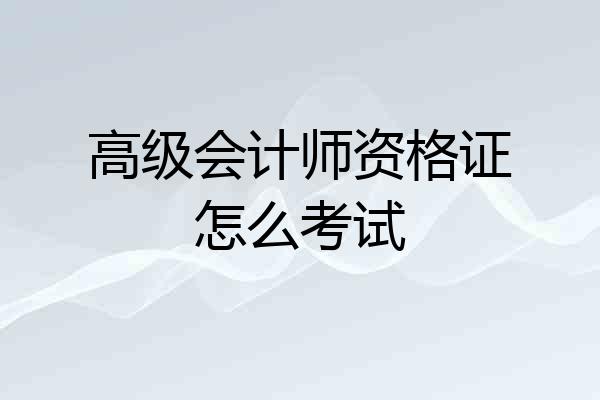 高级会计师资格证怎么考试