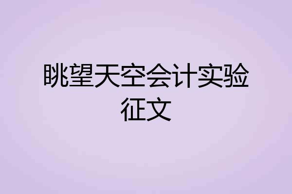 眺望天空会计实验征文