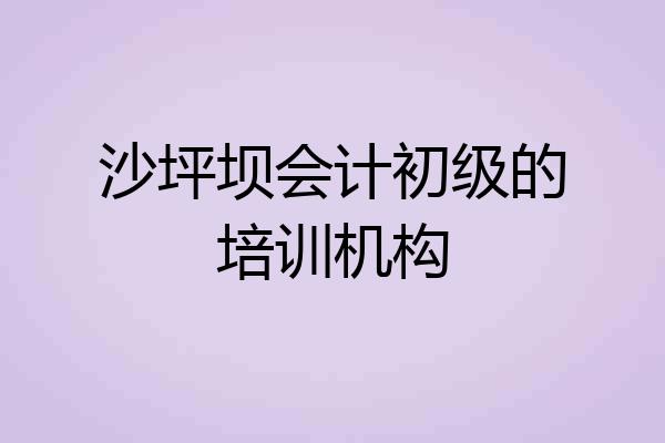 沙坪坝会计初级的培训机构