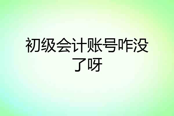 初级会计账号咋没了呀