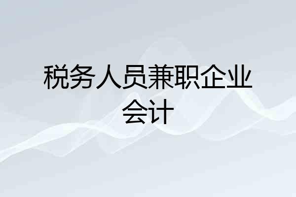 税务人员兼职企业会计