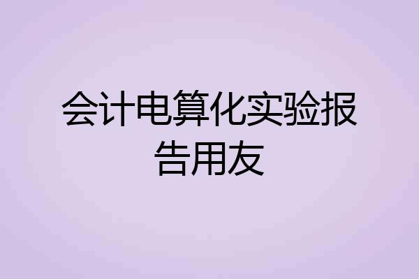 会计电算化实验报告用友
