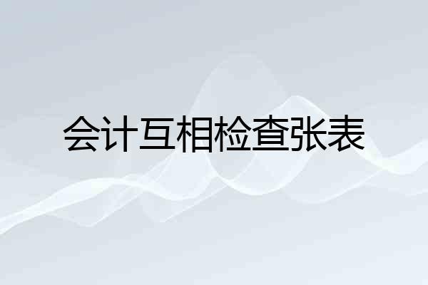 会计互相检查张表