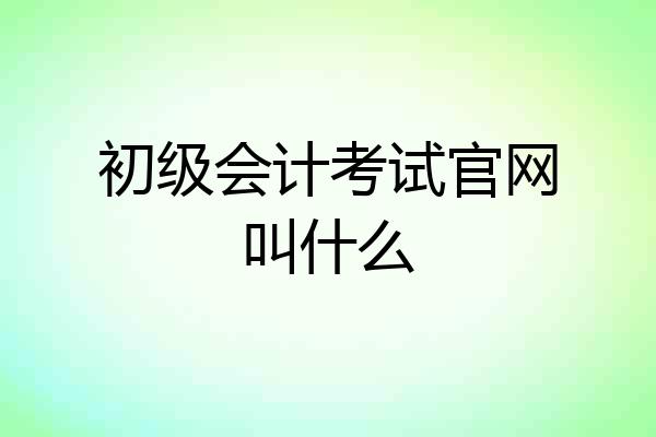 初级会计考试官网叫什么