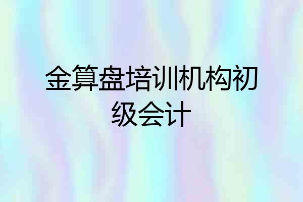 金算盘培训机构初级会计