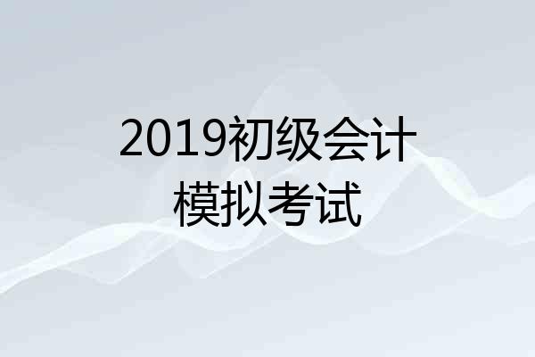 2019初级会计模拟考试