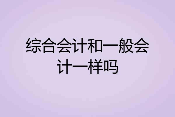 综合会计和一般会计一样吗