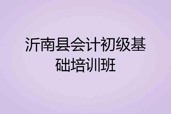 沂南县会计初级基础培训班