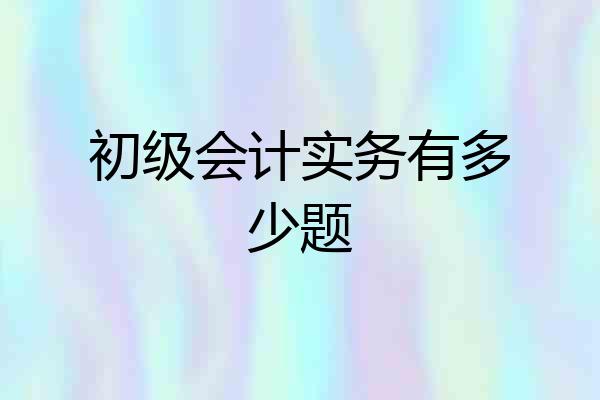 初级会计实务有多少题