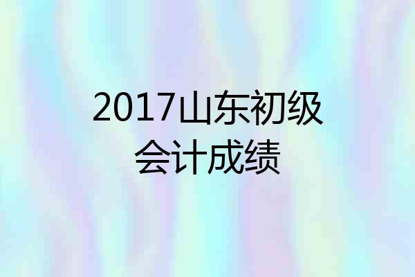 2017山东初级会计成绩