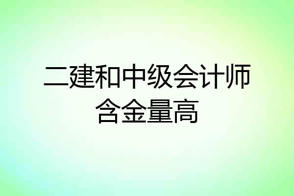 二建和中级会计师含金量高
