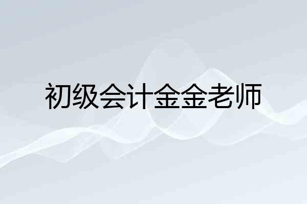 初级会计金金老师