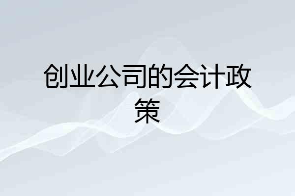 创业公司的会计政策