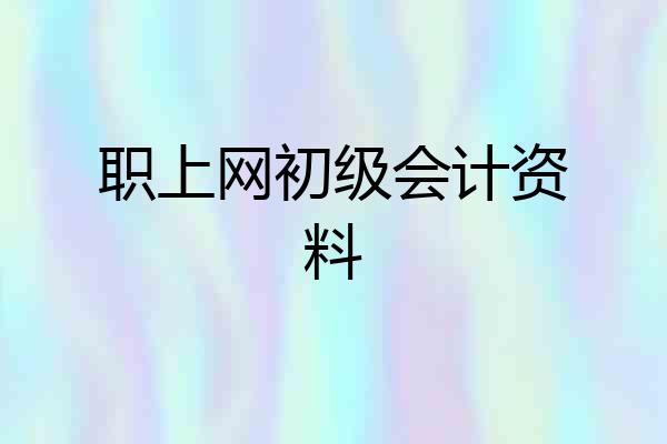 职上网初级会计资料
