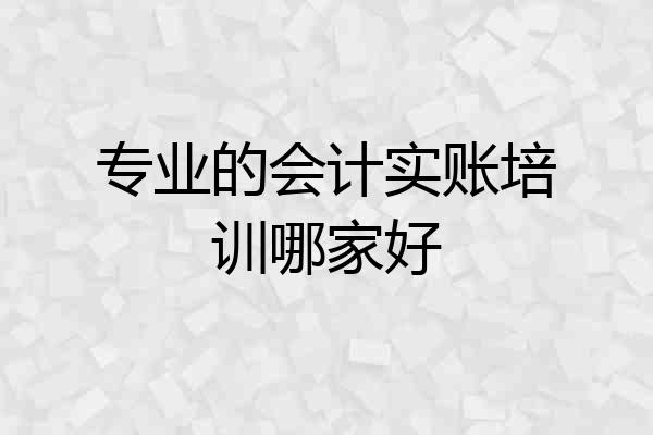 专业的会计实账培训哪家好